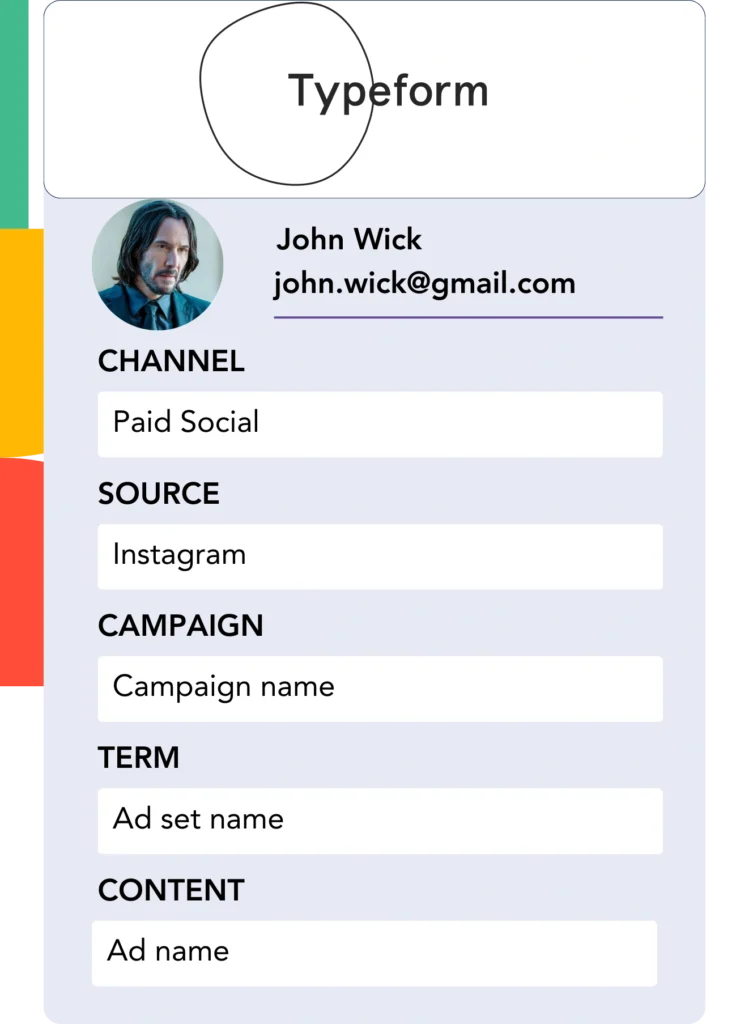 Lead source data Typeform