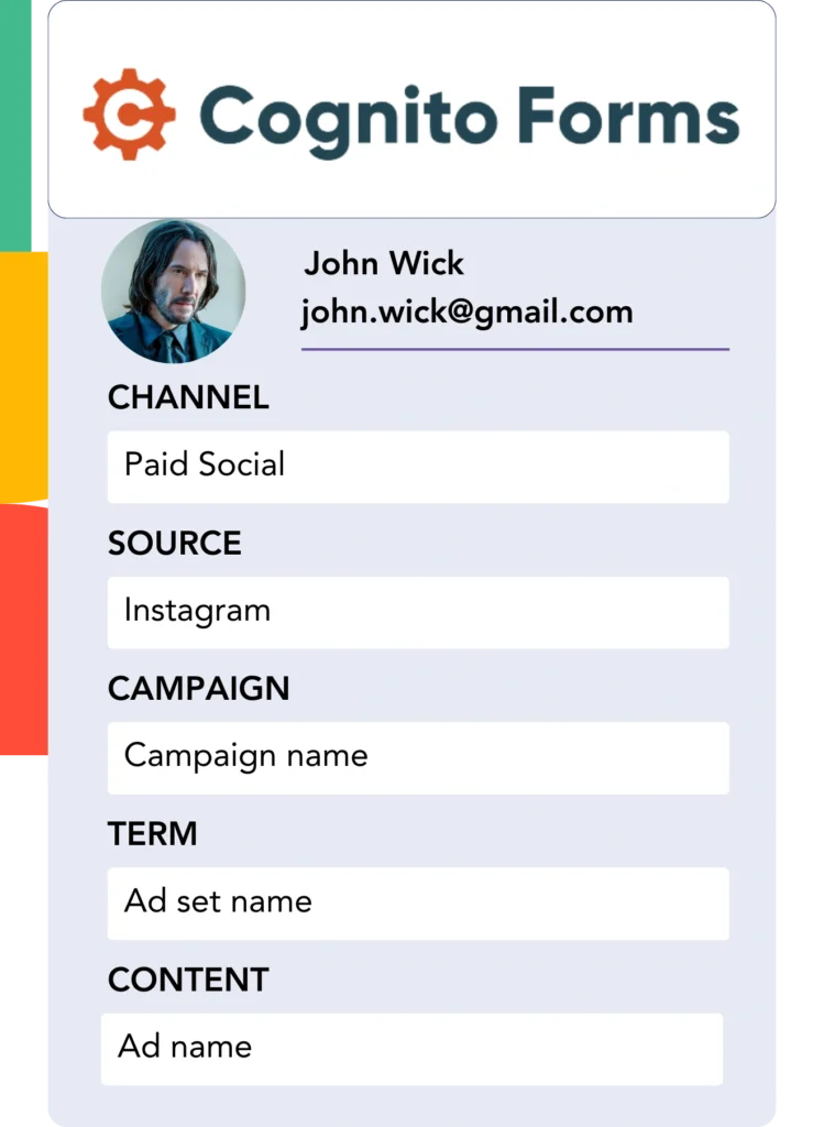 Lead source data Cognito Forms