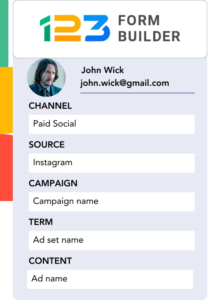 Lead source data 123FormBuilder