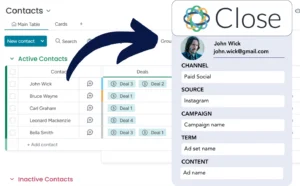 Lead source tracking Close CRM