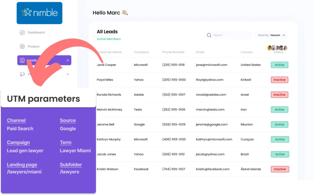 Capture UTM parameters into Nimble