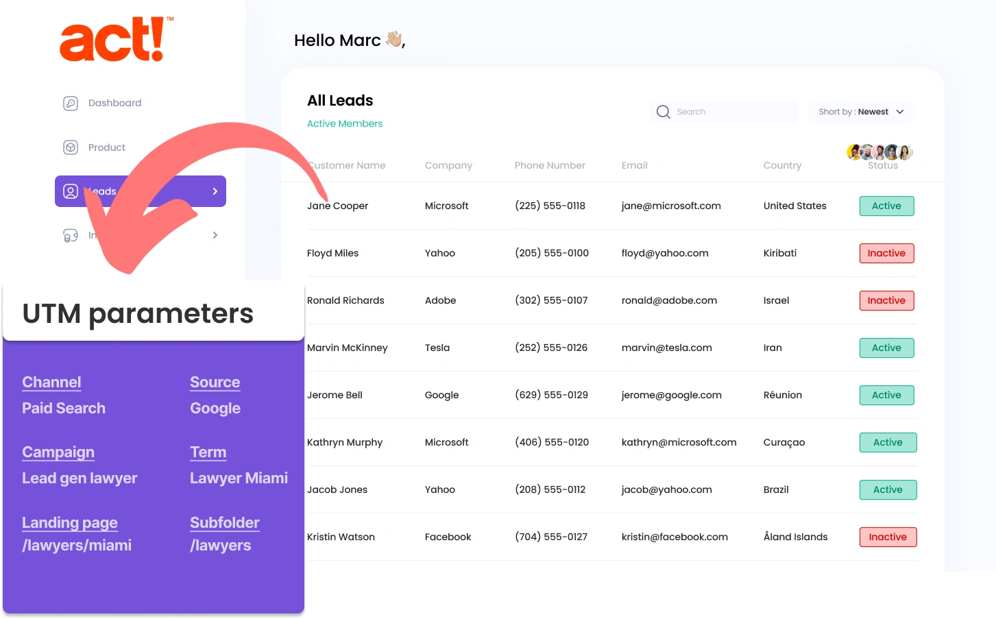 Capture UTM parameters into act