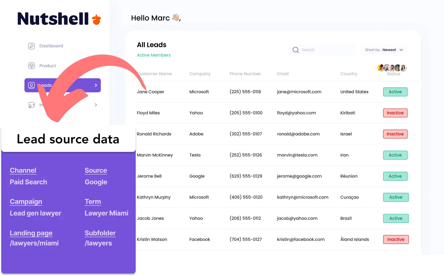 Capture lead source data into Nutshell CRM