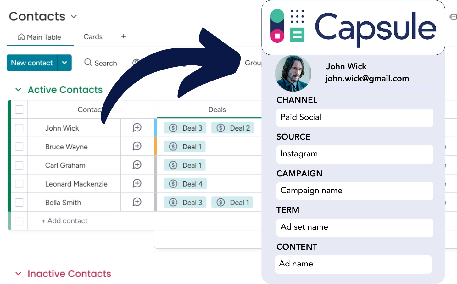 Lead source tracking Capsule CRM