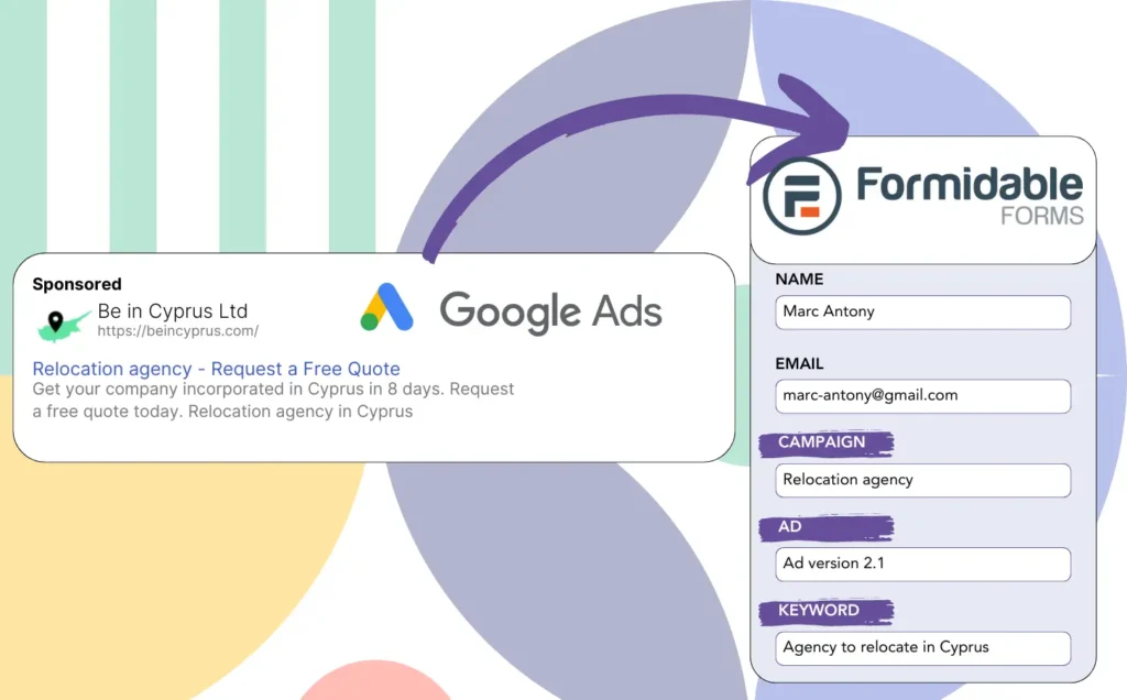 Track Google Ads data in Formidable Forms