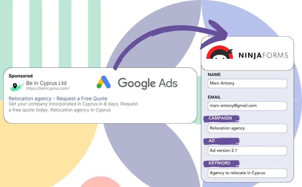 Track Google Ads data in NinjaForms