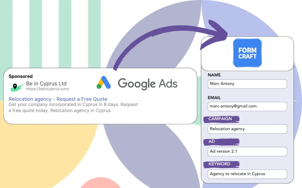 Track Google Ads data in Form Craft