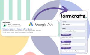 Track Google Ads data in Formcrafts