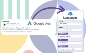 Track Google Ads data in Leadpages