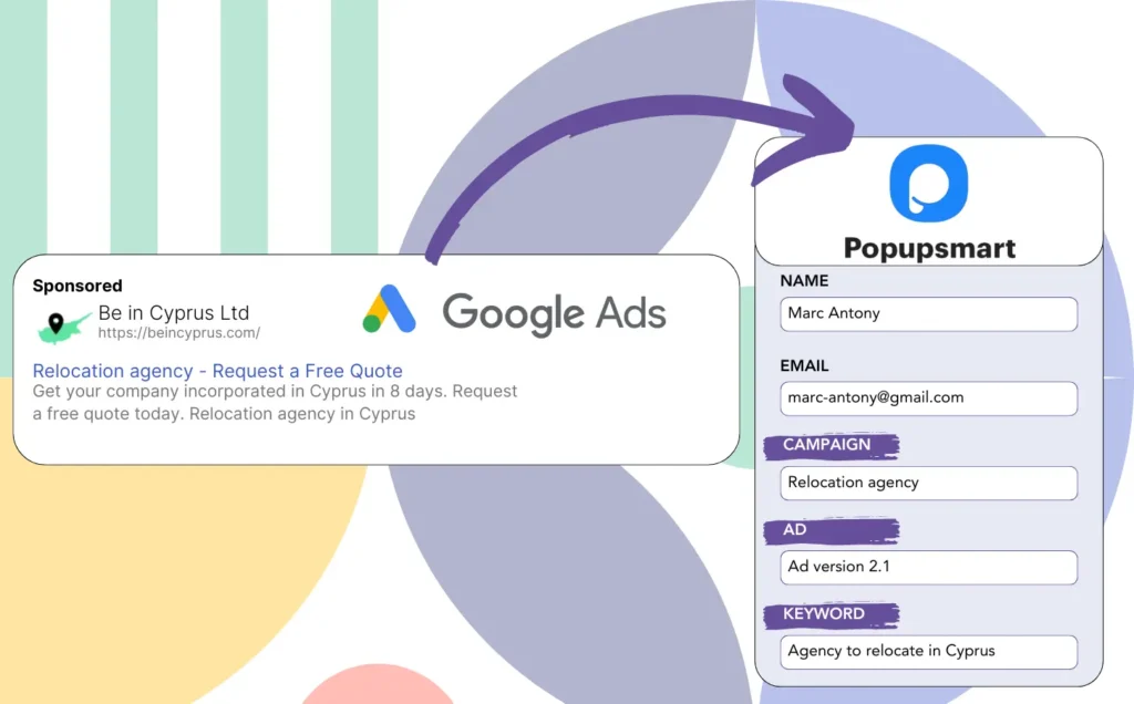 Track Google Ads data in Popupsmart