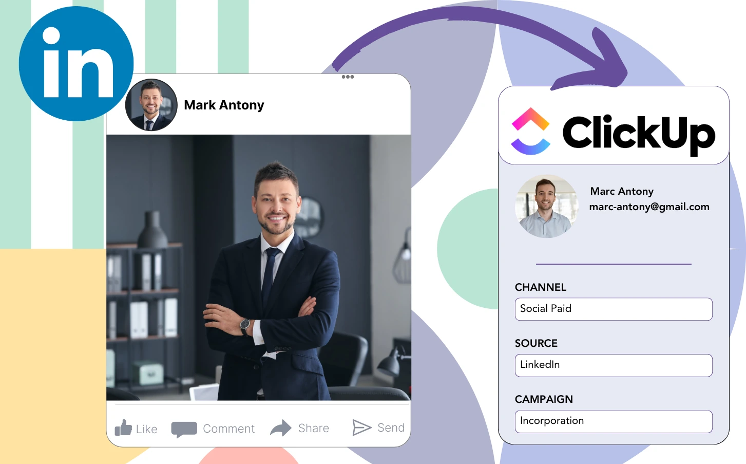 Track Linkedin ads data in CllickUp