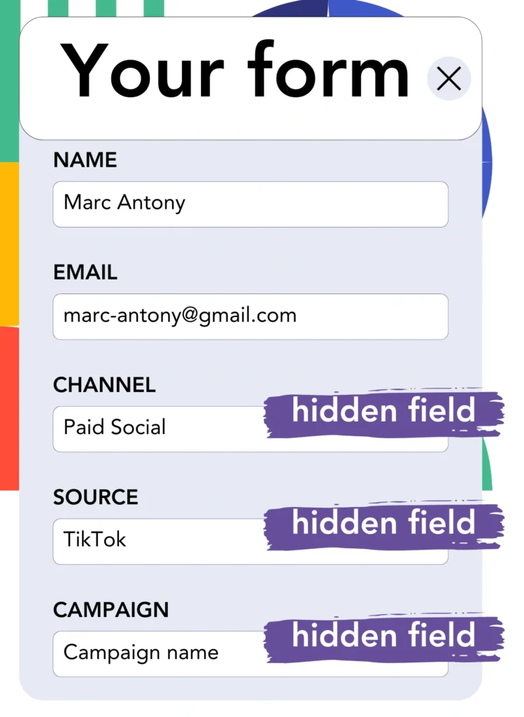 Hidden fields to your form TikTok ads