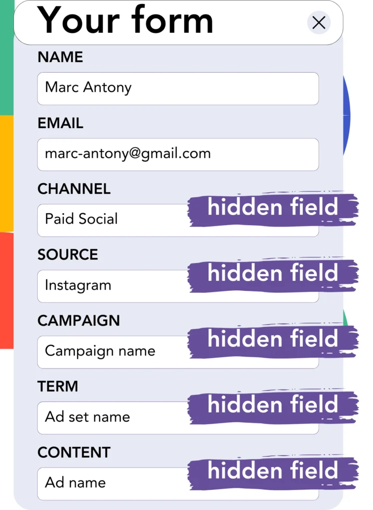 Instagram ad hidden fields form