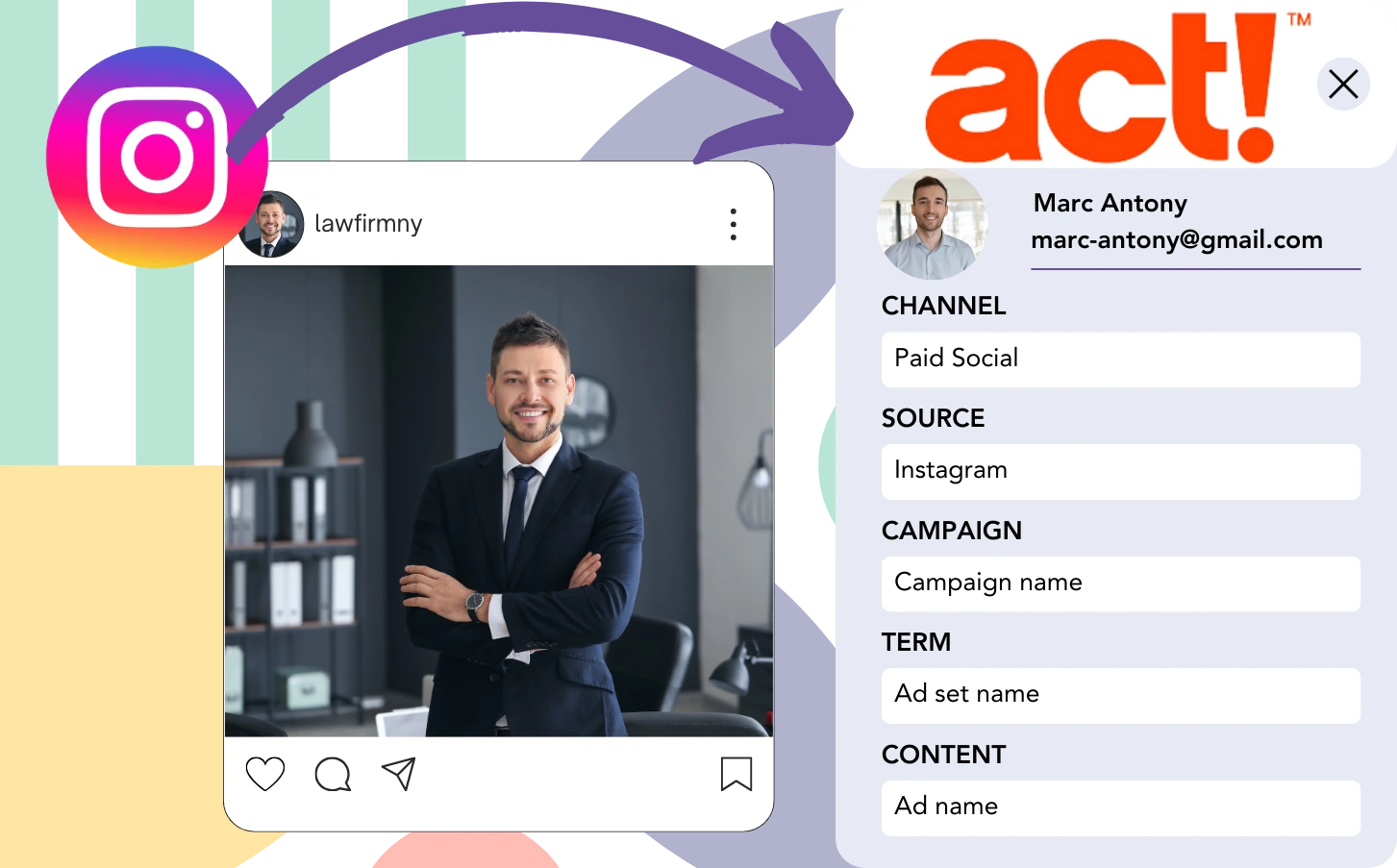 Track Instagram ads data in ACT CRM