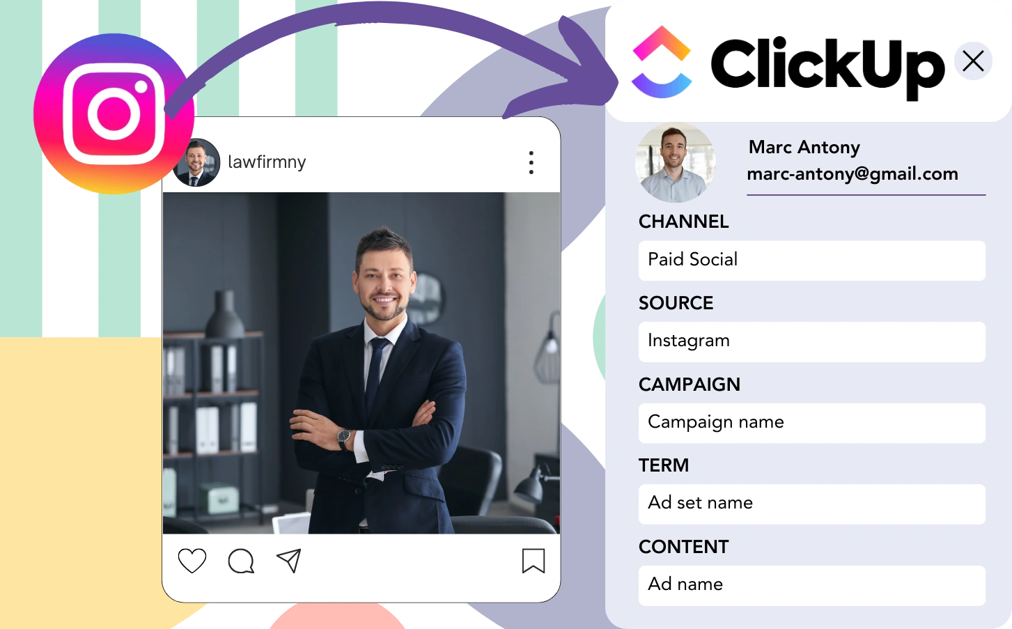 Track Instagram ads data in ClickUp CRM