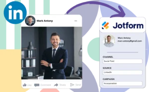 Track LinkedIn ads data in Jotform