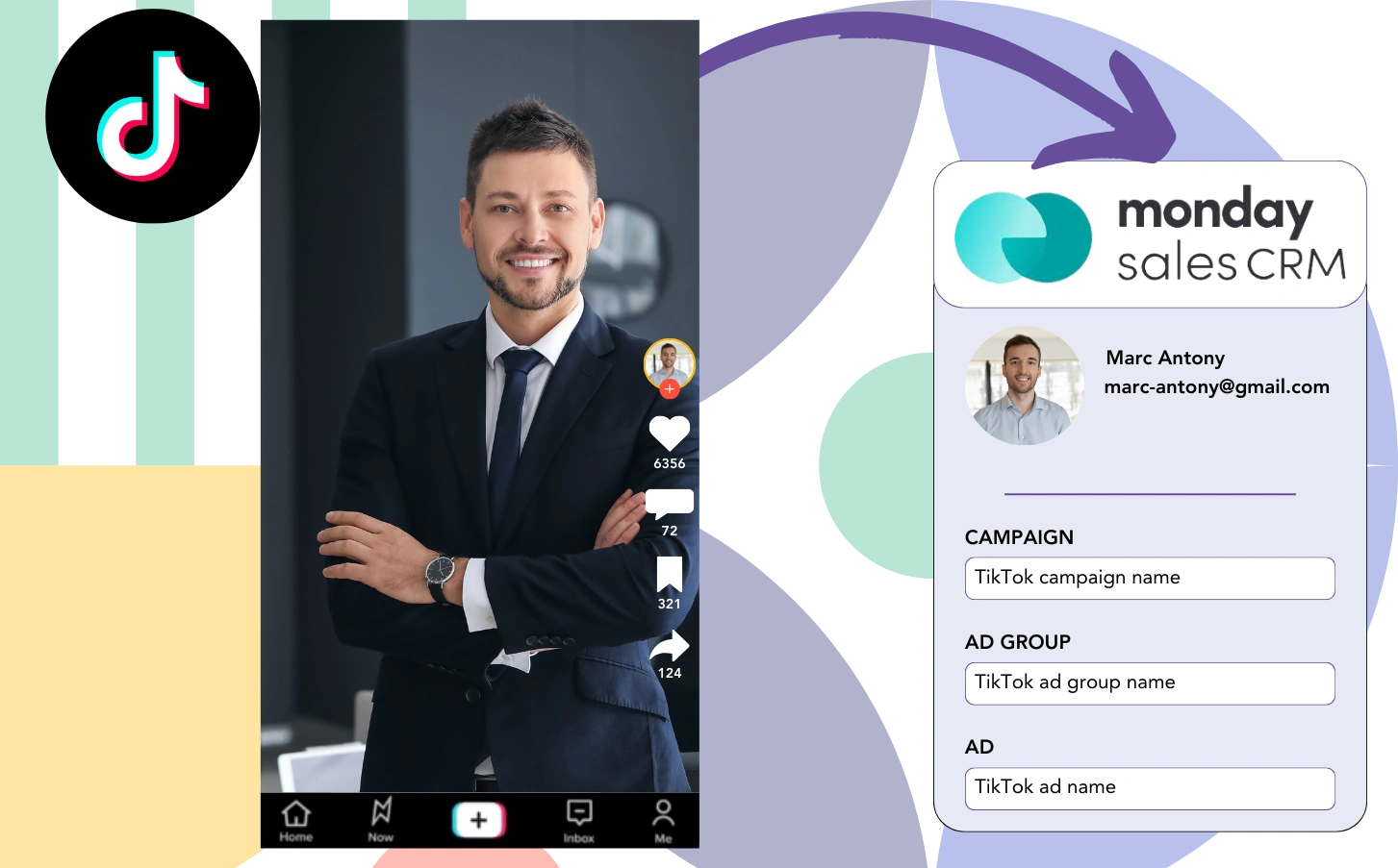 Track Tiktok ads data in Monday Sales CRM