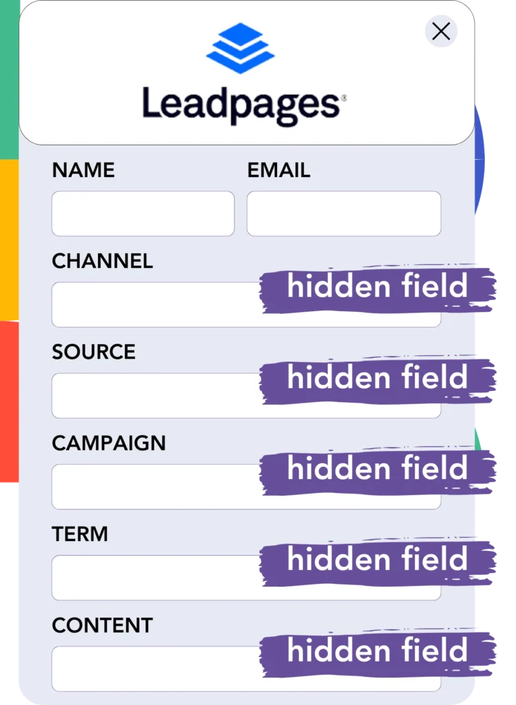 Instagram add hidden fields Leadpages