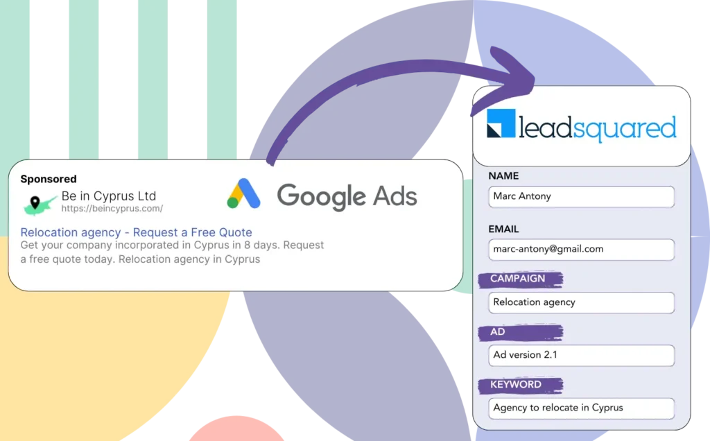 Track Google Ads data in Leadsquared