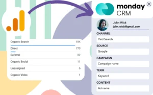 Track Google Analytics data Monday CRM