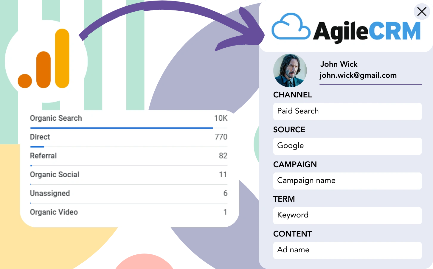 Track Google Analytics data in Agile CRM