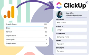 Track Google Analytics data in ClickUp CRM