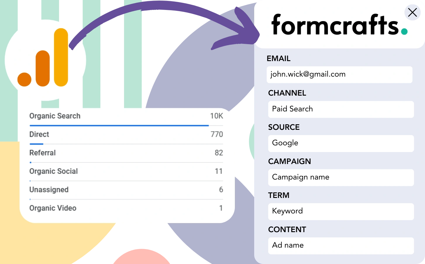 Track Google Analytics data in Formcrafts