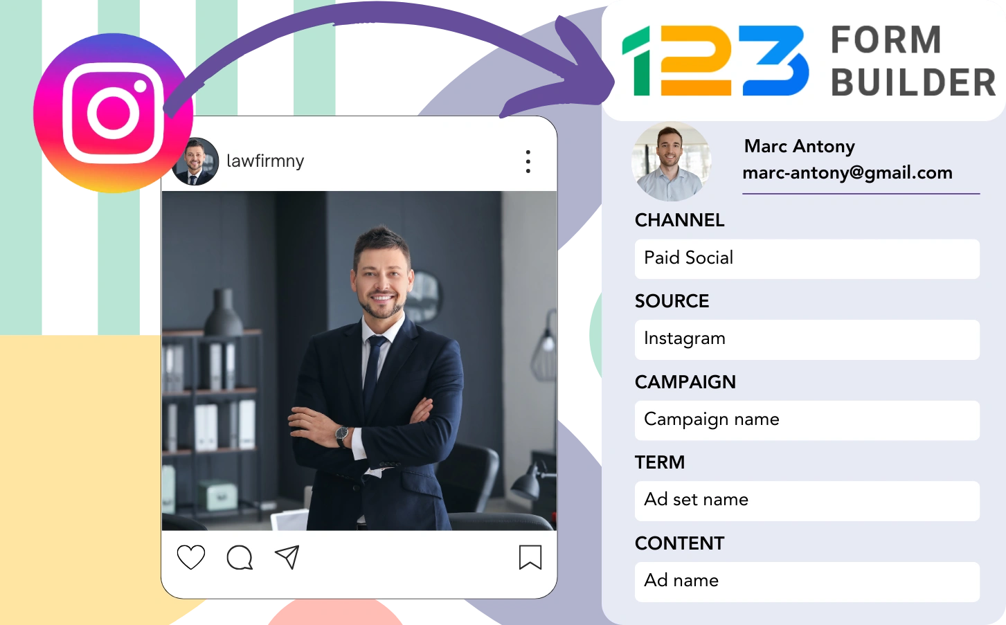 Track Instagram ads data in 123FormBuilder