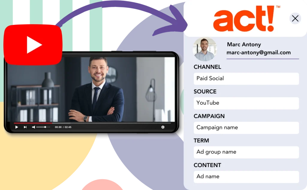 Track YouTube Ads data in ACT CRM