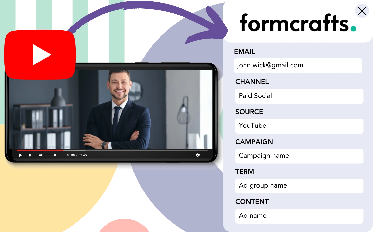 Track YouTube Ads data in Formcrafts