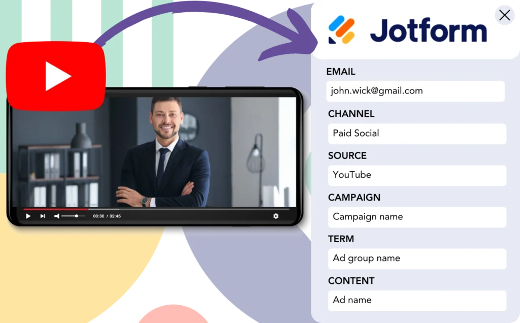 Track YouTube Ads data in Jotform