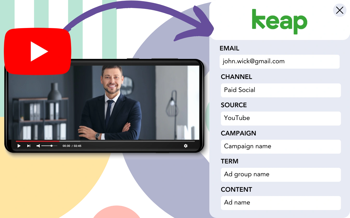 Track YouTube Ads data in Keap Forms