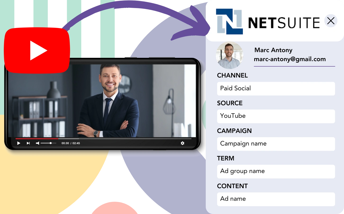 Track YouTube Ads data in NetSuite CRM