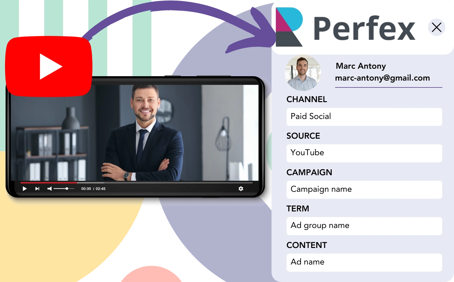 Track YouTube Ads data in Perfex