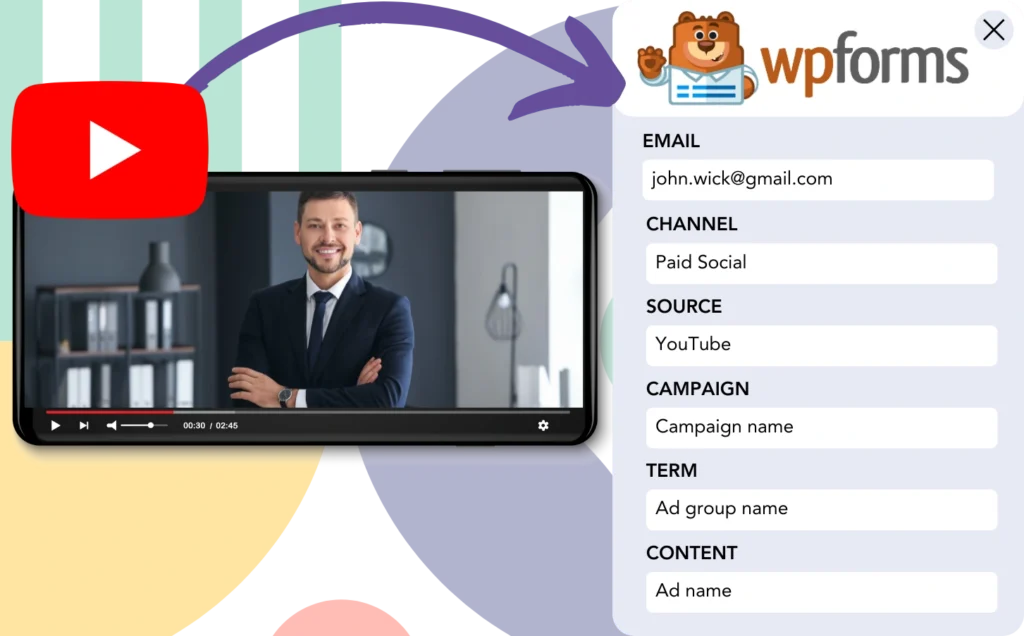 Track YouTube Ads data in WPForms