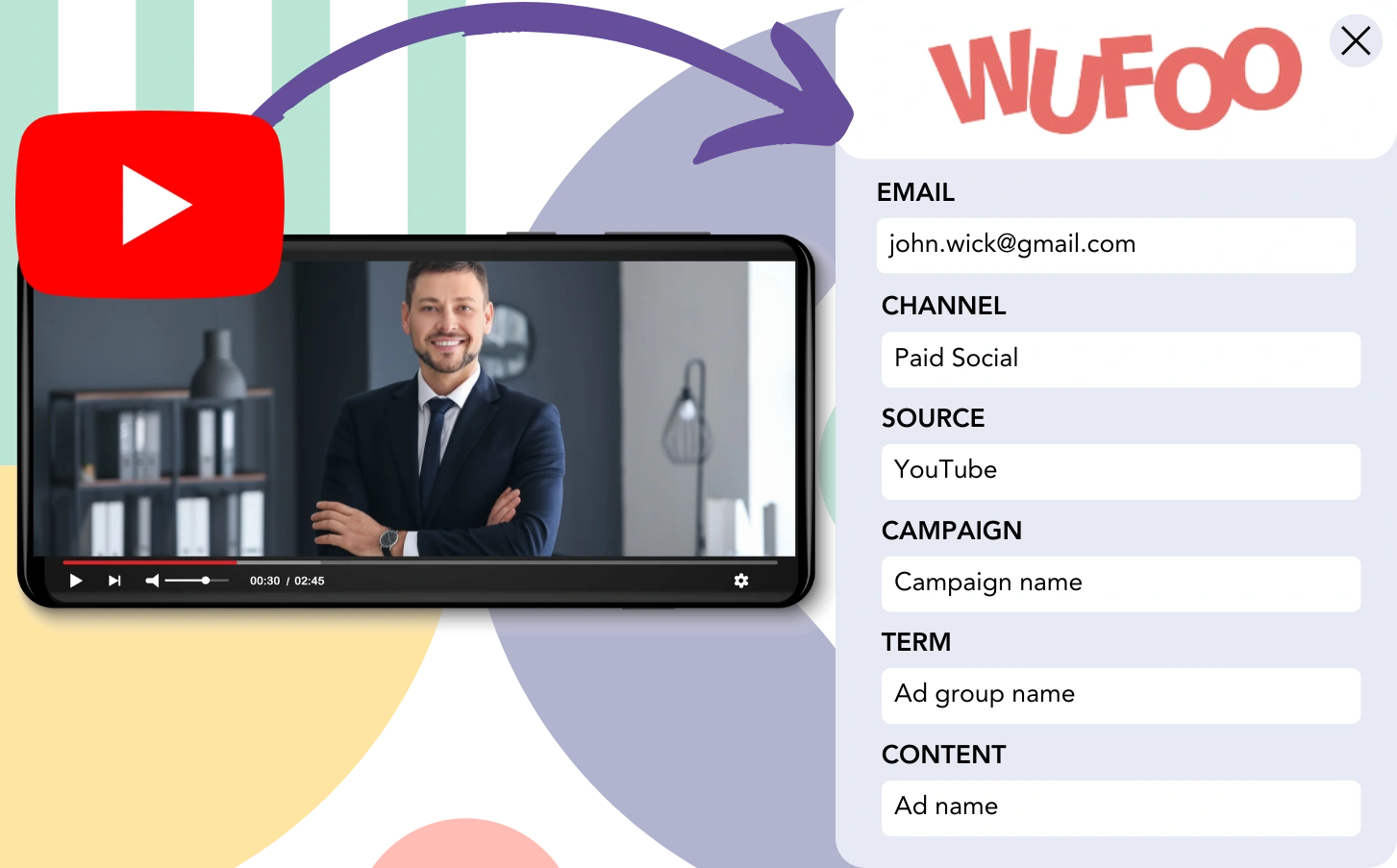 Track YouTube Ads data in Wufoo