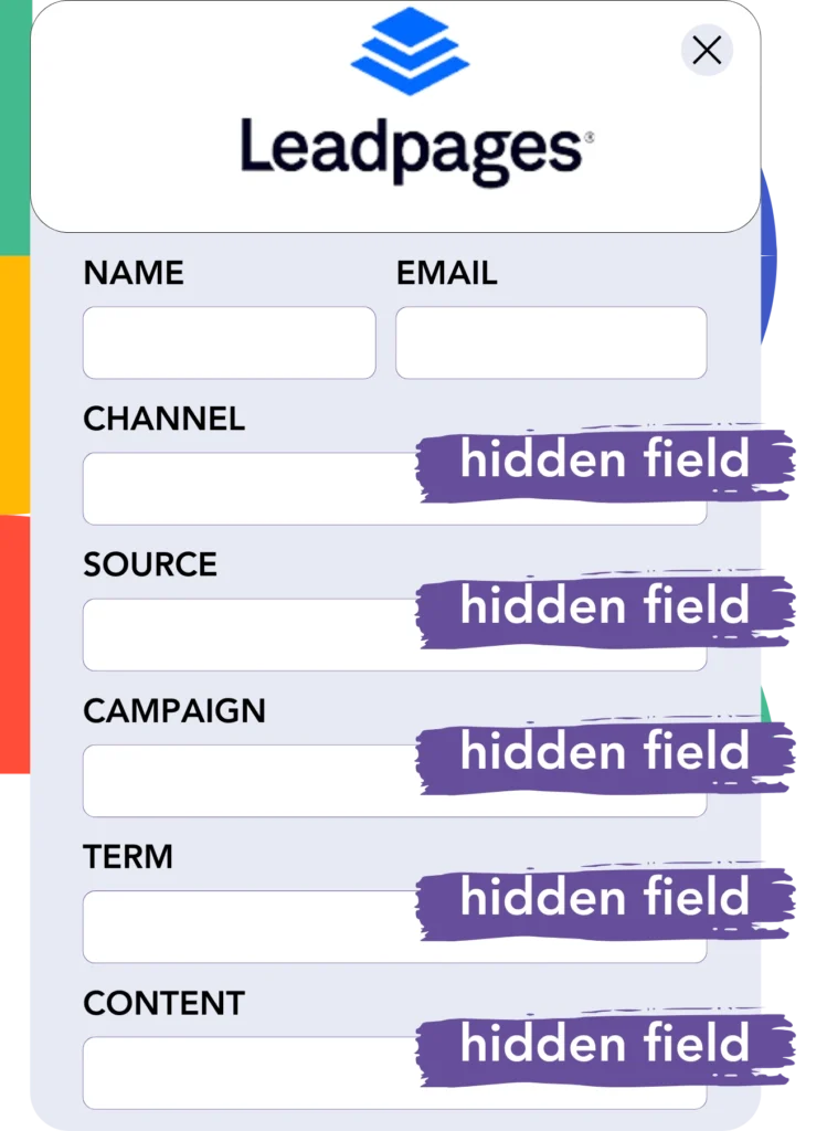 YouTube add hidden fields Leadpages