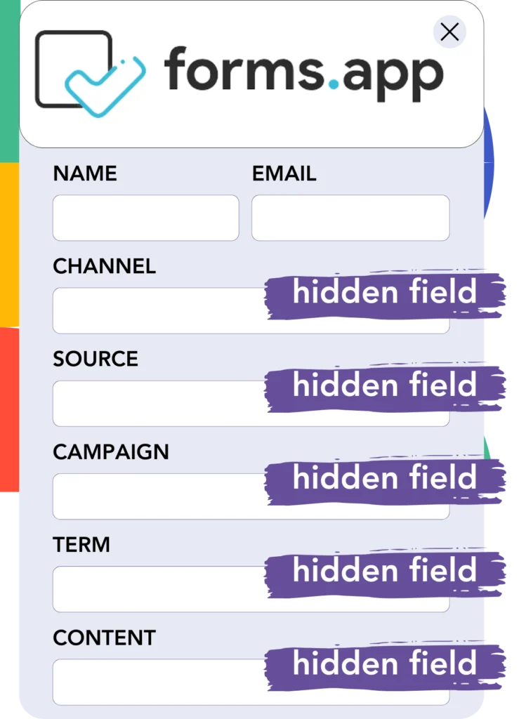 YouTube add hidden fields forms.app