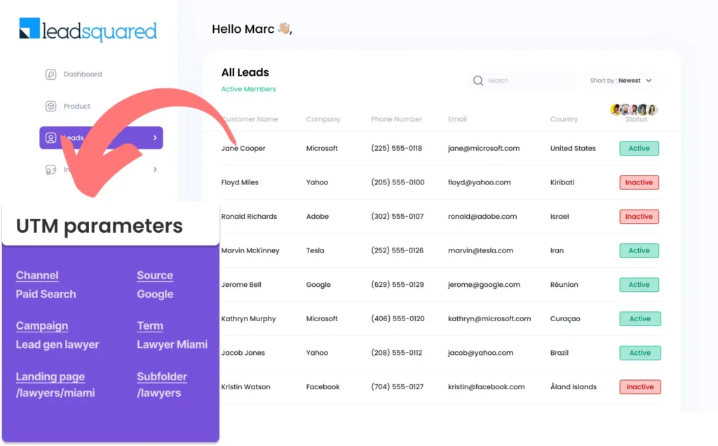 Capture UTM parameters into Leadsquared