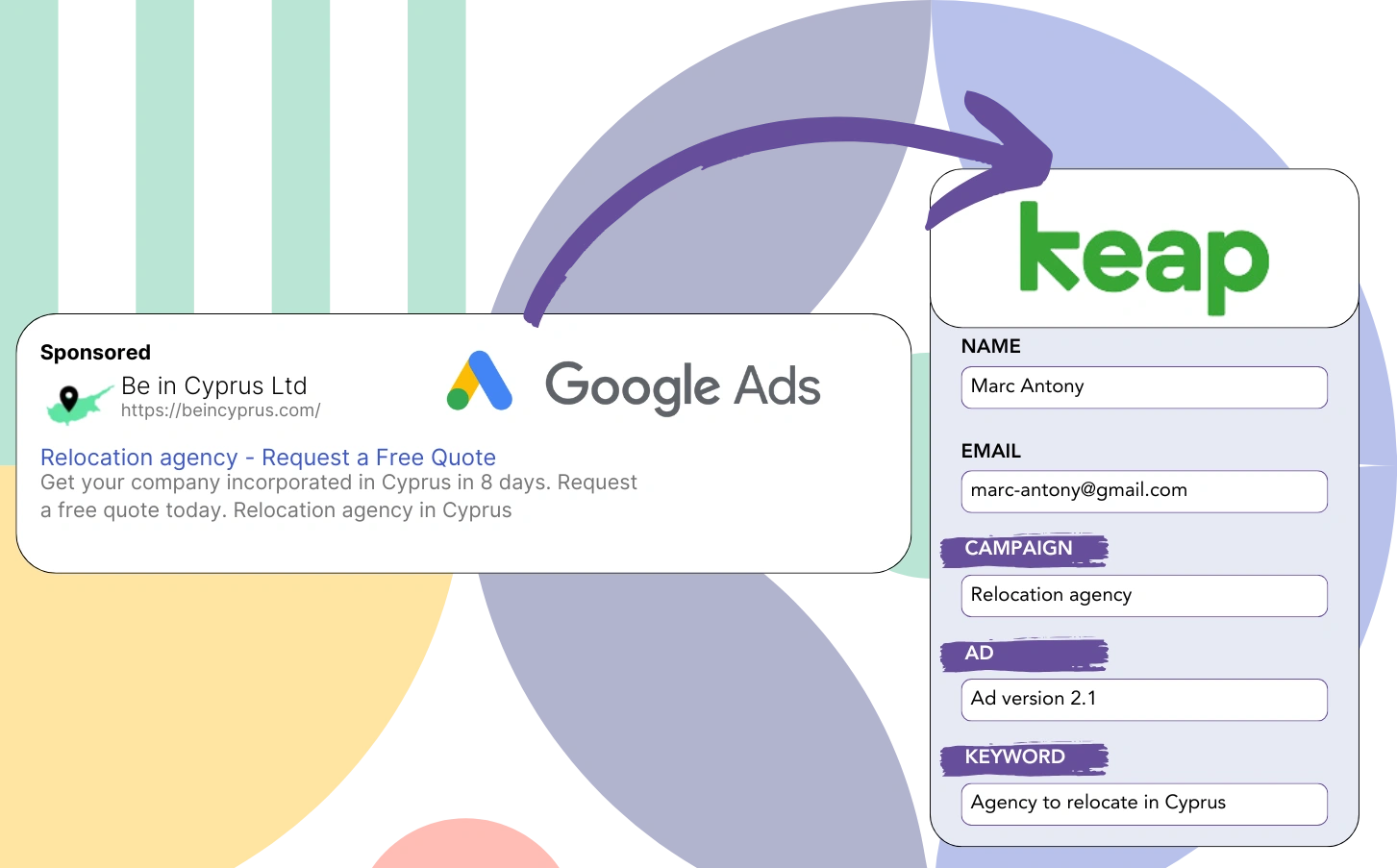 Track Google Ads data in Keap Forms