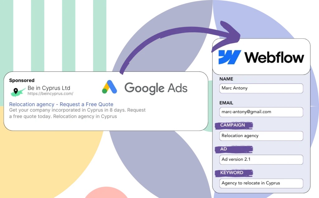 Track Google Ads data in Webflow