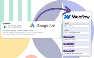 Track Google Ads data in Webflow